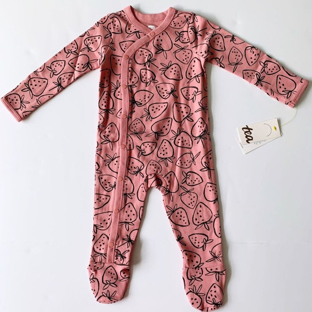Tea Collection Side Snaps Footed Baby Romper 0-3 Months